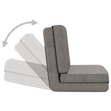Folding Floor Chair Light Grey Fabric