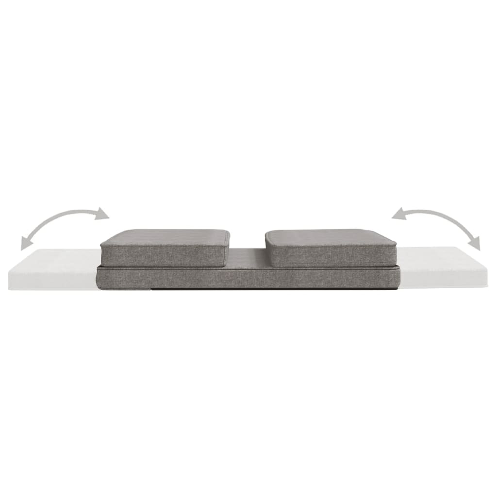 Folding Floor Chair Light Grey Fabric