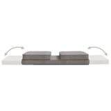 Folding Floor Chair Light Grey Fabric - Low Angle