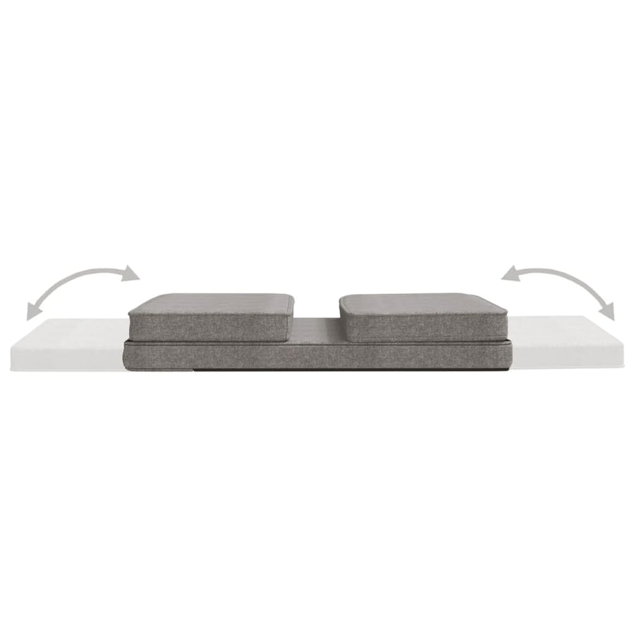 Folding Floor Chair Light Grey Fabric