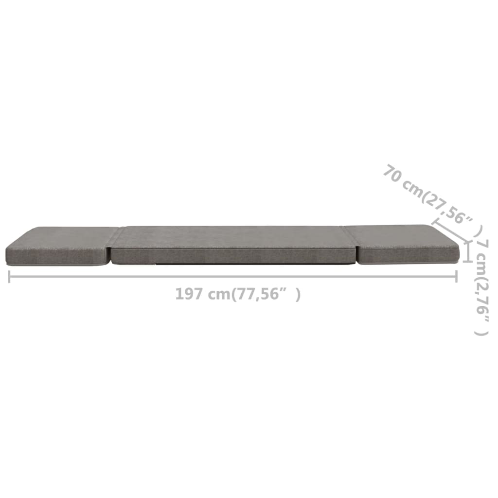 Folding Floor Chair Light Grey Fabric