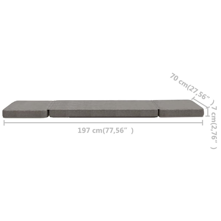 Folding Floor Chair Light Grey Fabric