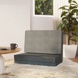 Folding Floor Chair Light Grey Fabric