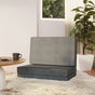 Folding Floor Chair Light Grey Fabric