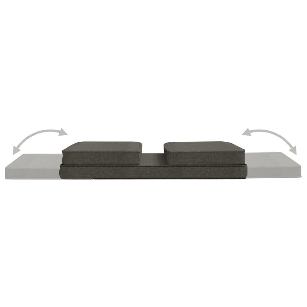 Folding Floor Chair Dark Grey Fabric
