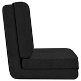 Folding Floor Chair Black Fabric - Top-Down View