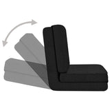 Folding Floor Chair Black Fabric