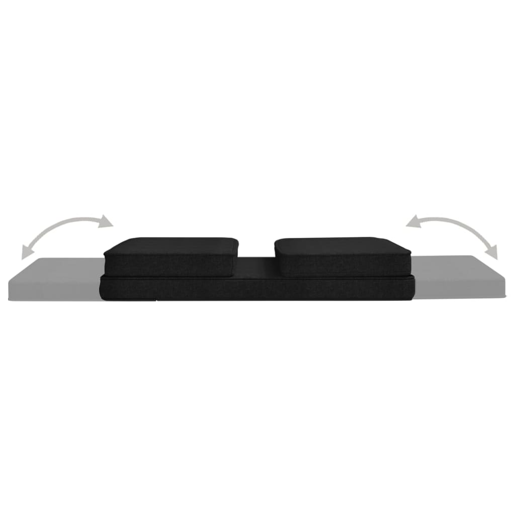 Folding Floor Chair Black Fabric