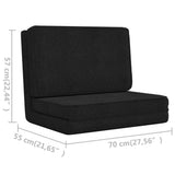 Folding Floor Chair Black Fabric