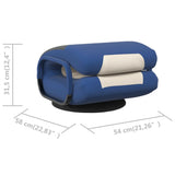Swivel Floor Chair Blue and Cream Fabric - Extra Image