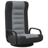 Swivel Floor Chair Black and Light Grey Fabric - Front View