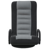Swivel Floor Chair Black and Light Grey Fabric