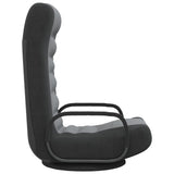 Swivel Floor Chair Black and Light Grey Fabric - Top-Down View