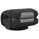 Swivel Floor Chair Black and Light Grey Fabric - Rear View