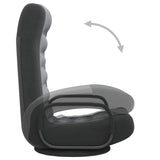 Swivel Floor Chair Black and Light Grey Fabric - Close-Up Angle