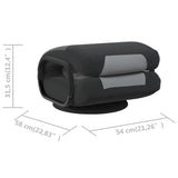 Swivel Floor Chair Black and Light Grey Fabric