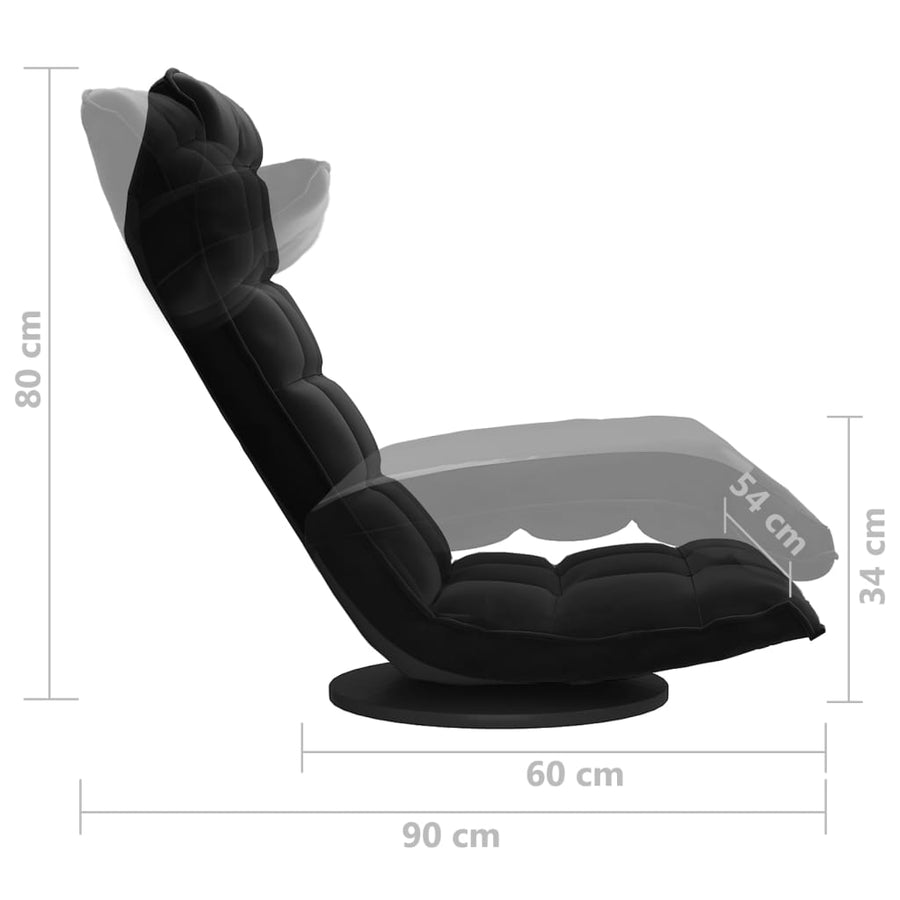 Swivel Floor Chair Black Velvet