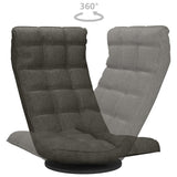 Swivel Floor Chair Dark Grey Fabric - 45-Degree Angle