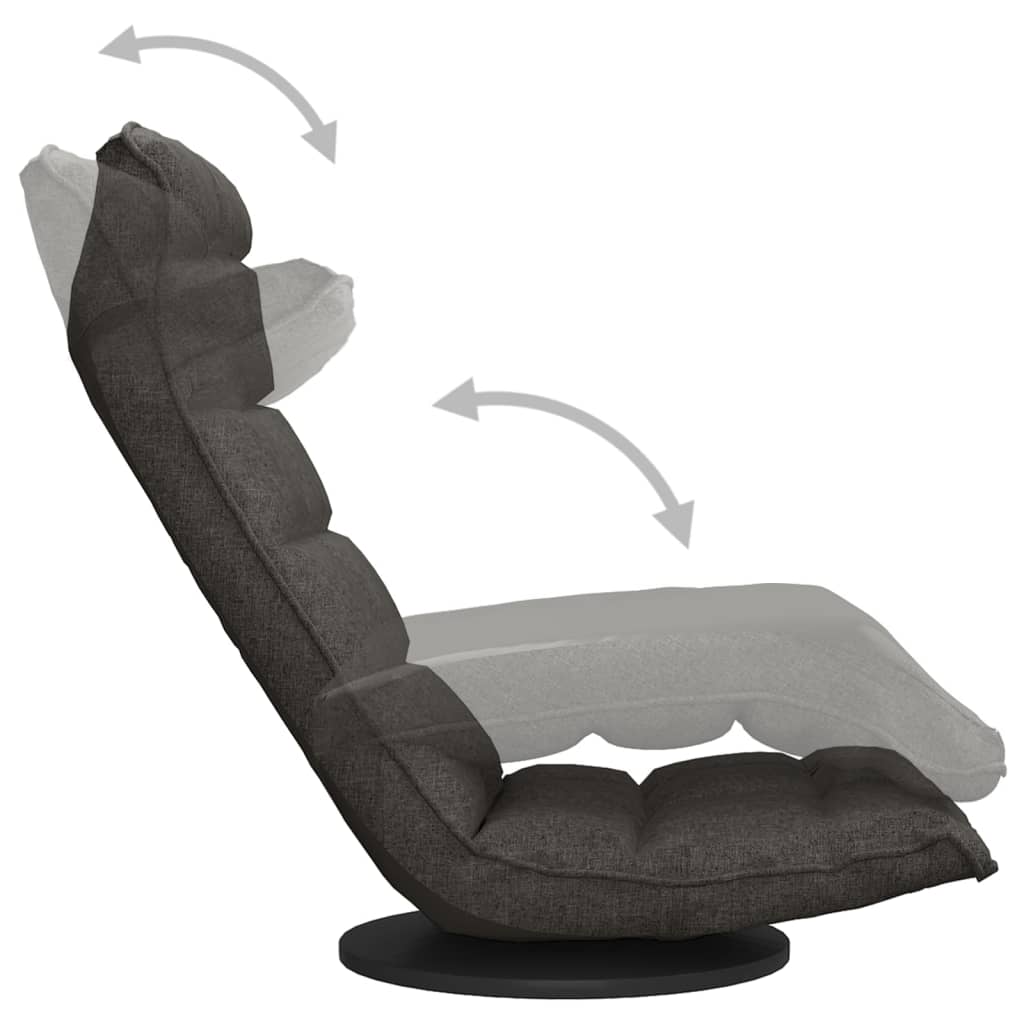Swivel Floor Chair Dark Grey Fabric
