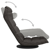 Swivel Floor Chair Dark Grey Fabric