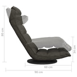 Swivel Floor Chair Dark Grey Fabric - Low Angle