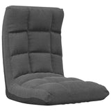 Folding Floor Chair Dark Grey Fabric - Front View