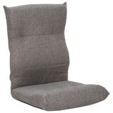 Folding Floor Chair Light Grey Fabric - Front View