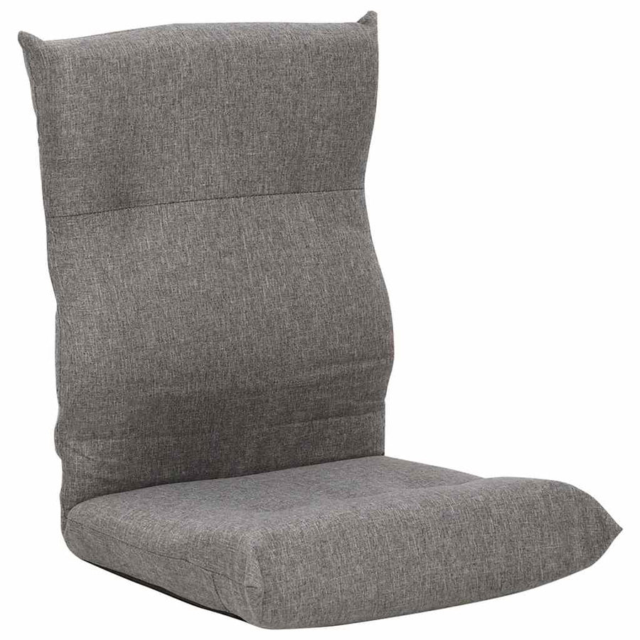 Folding Floor Chair Light Grey Fabric