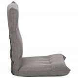 Folding Floor Chair Light Grey Fabric - Top-Down View