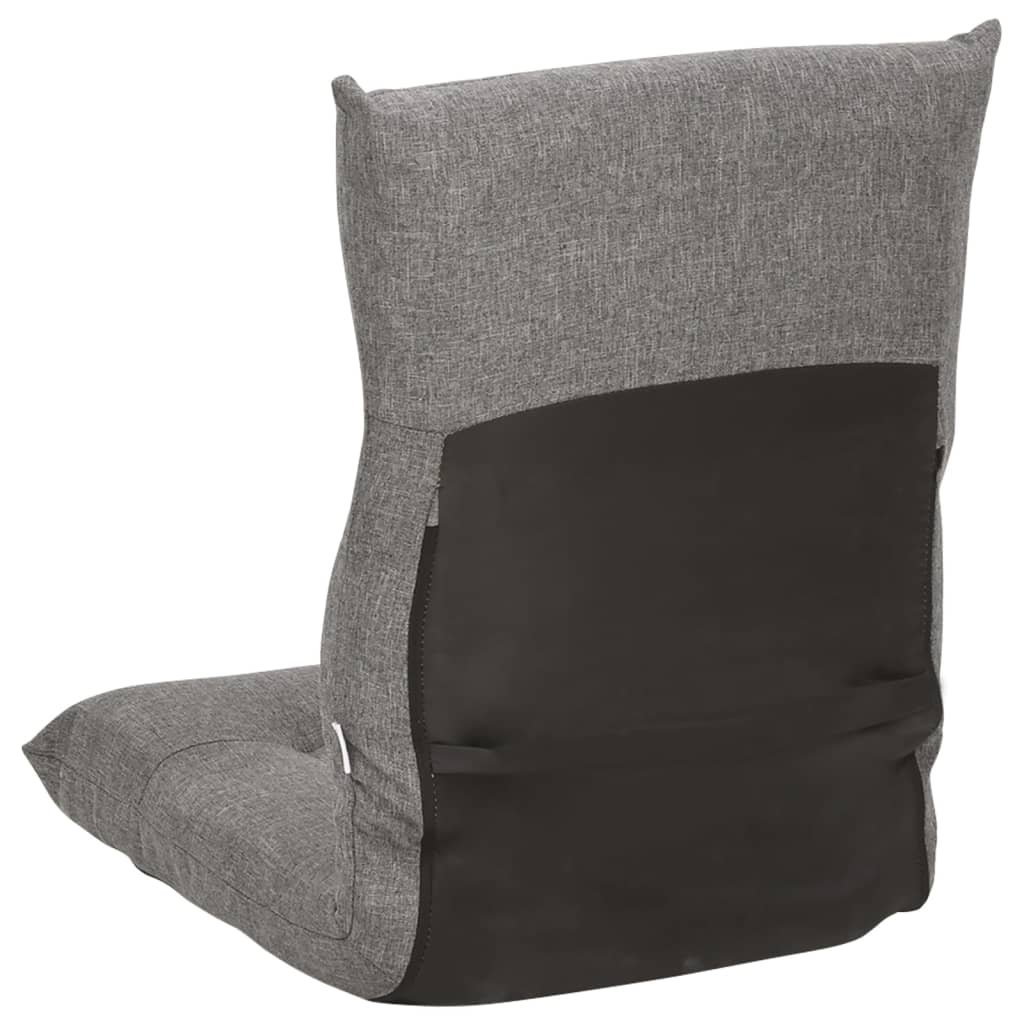 Folding Floor Chair Light Grey Fabric