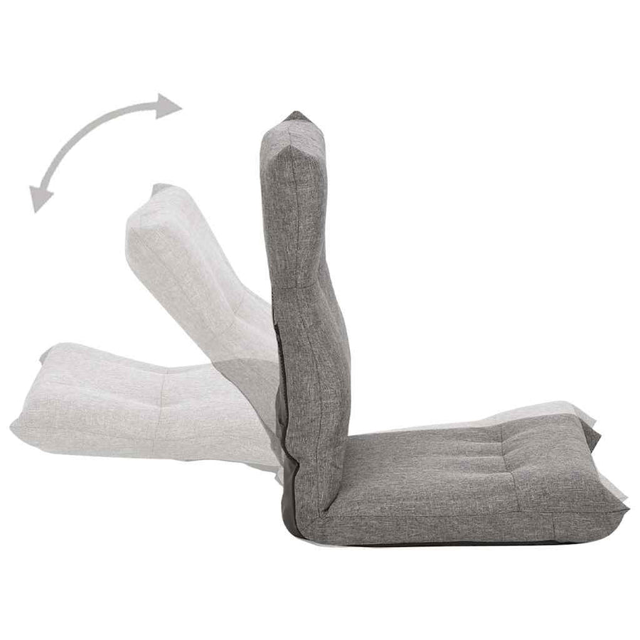 Folding Floor Chair Light Grey Fabric