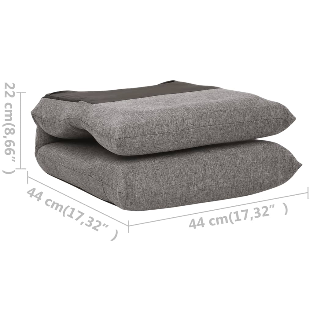 Folding Floor Chair Light Grey Fabric
