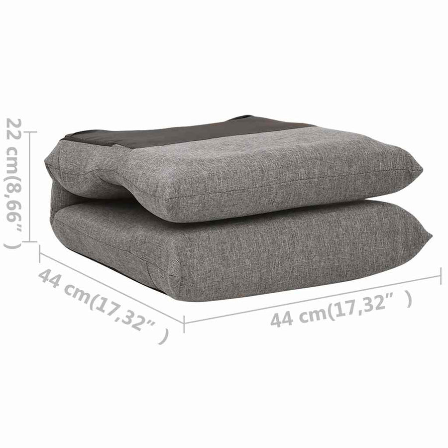 Folding Floor Chair Light Grey Fabric