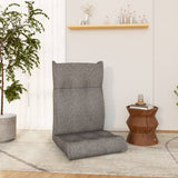 Folding Floor Chair Light Grey Fabric