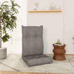 Folding Floor Chair Light Grey Fabric