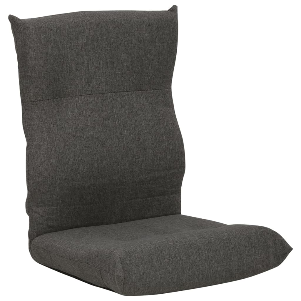 Folding Floor Chair Dark Grey Fabric