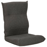 Folding Floor Chair Dark Grey Fabric - Front View