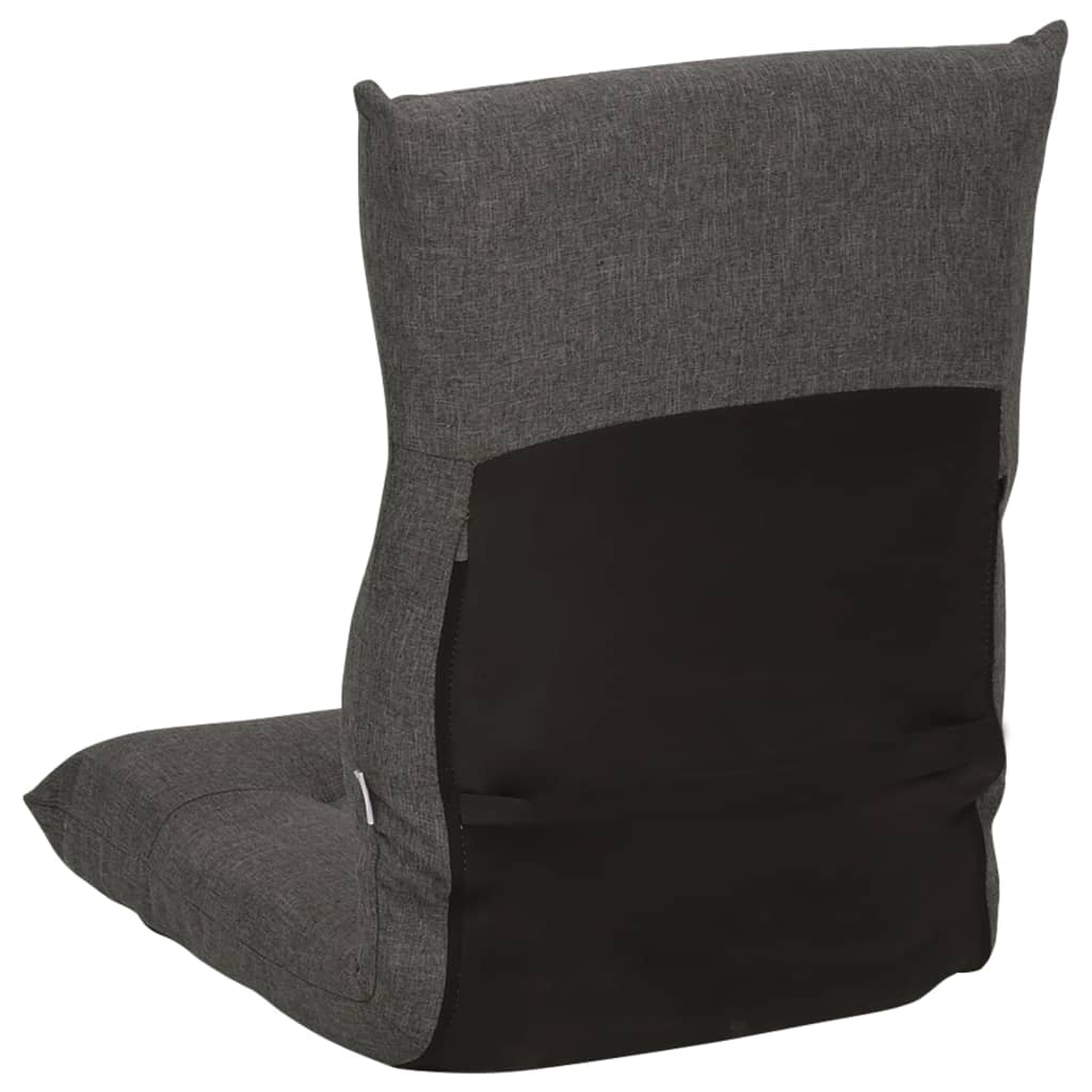 Folding Floor Chair Dark Grey Fabric