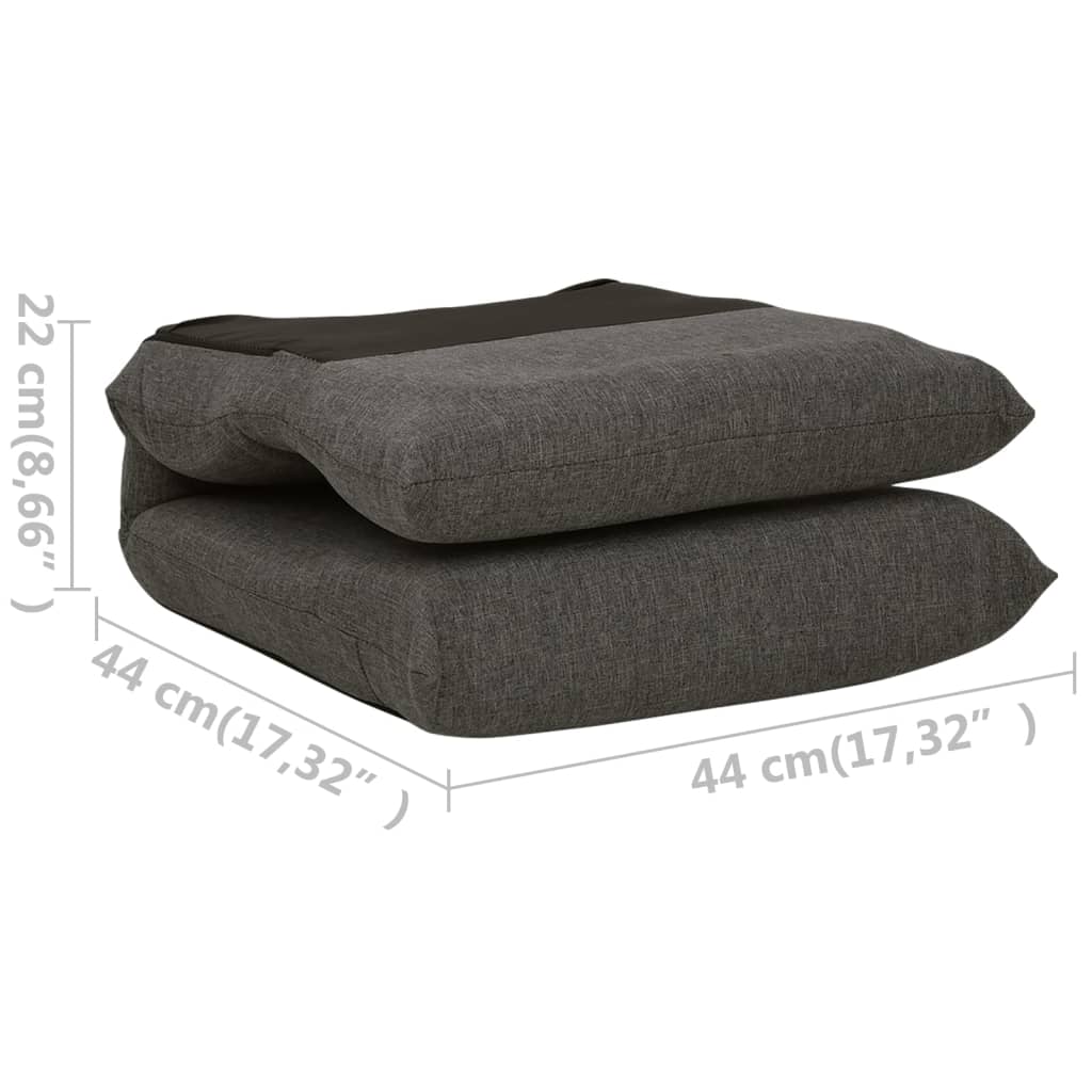 Folding Floor Chair Dark Grey Fabric
