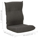 Folding Floor Chair Dark Grey Fabric