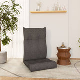 Folding Floor Chair Dark Grey Fabric