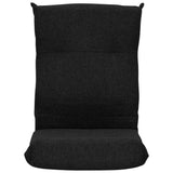 Folding Floor Chair Black Fabric - Side View