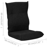 Folding Floor Chair Black Fabric
