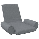 Folding Floor Chair Light Grey Fabric - Front View