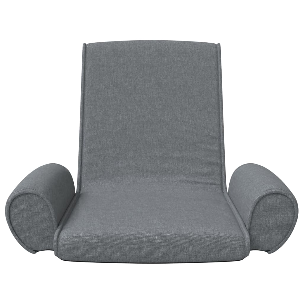 Folding Floor Chair Light Grey Fabric