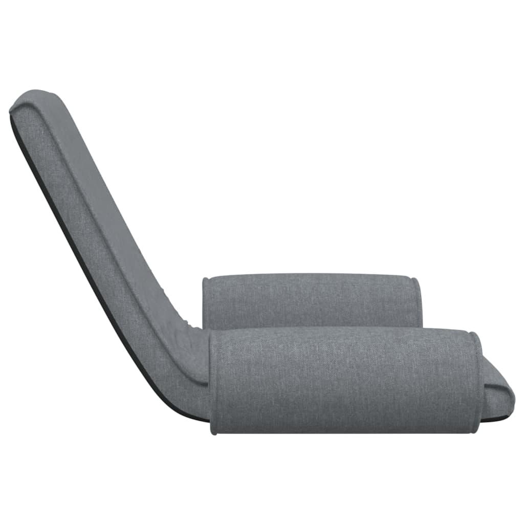 Folding Floor Chair Light Grey Fabric
