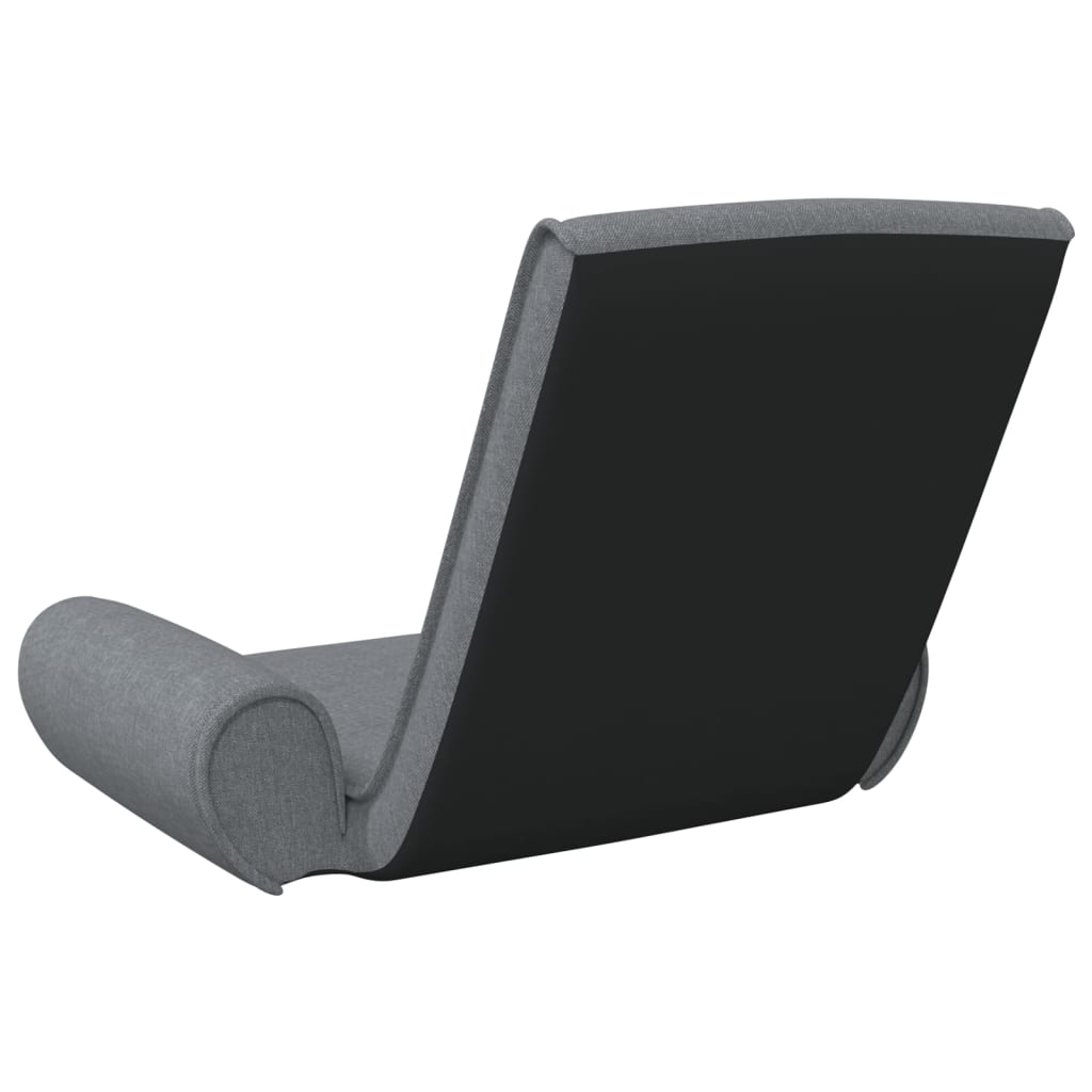 Folding Floor Chair Light Grey Fabric