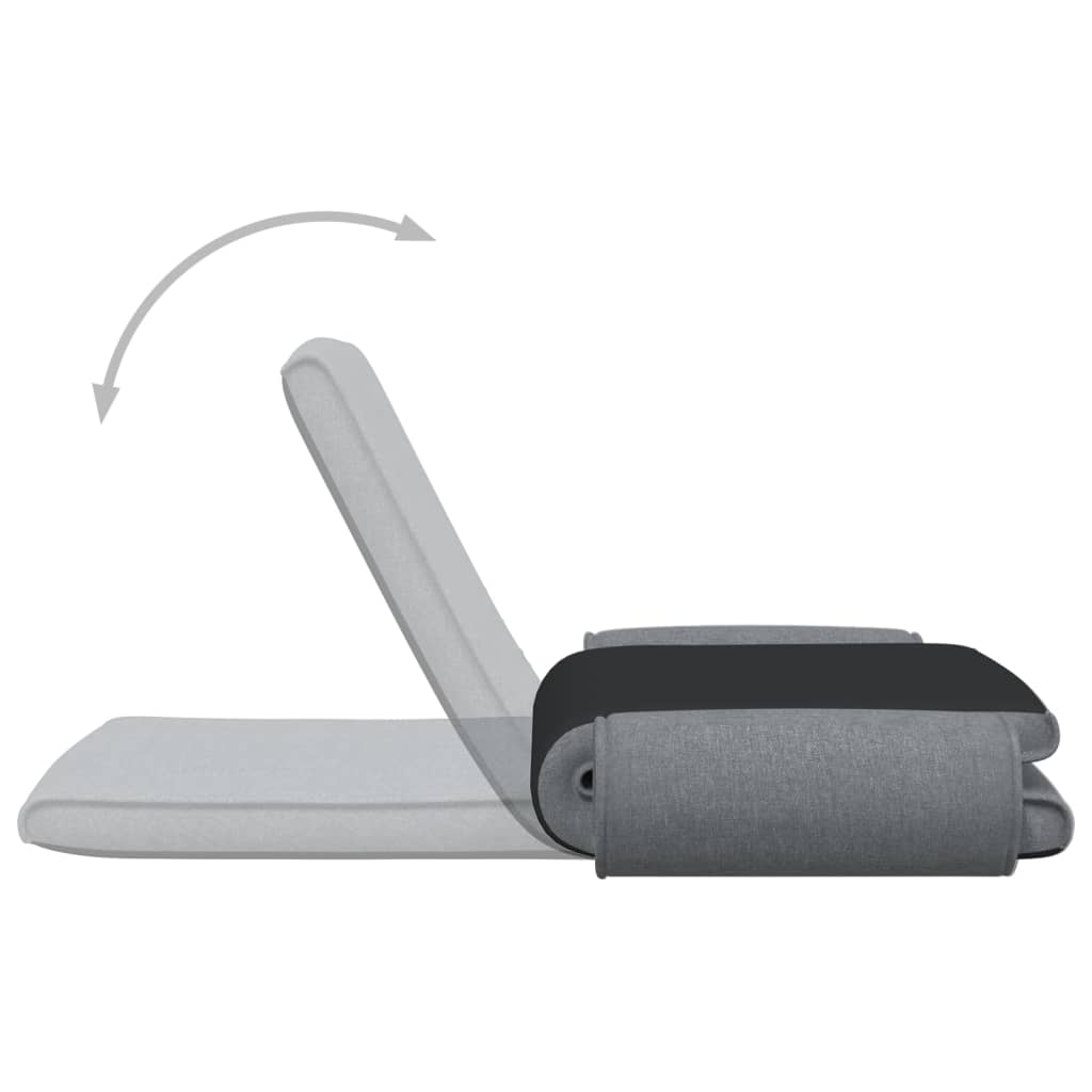 Folding Floor Chair Light Grey Fabric