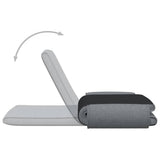 Folding Floor Chair Light Grey Fabric - Rear View