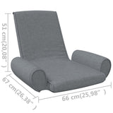 Folding Floor Chair Light Grey Fabric